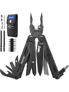 29-in-1 Heavy-Duty Multitool Pliers with Replaceable Cutters & Saw for Camping
